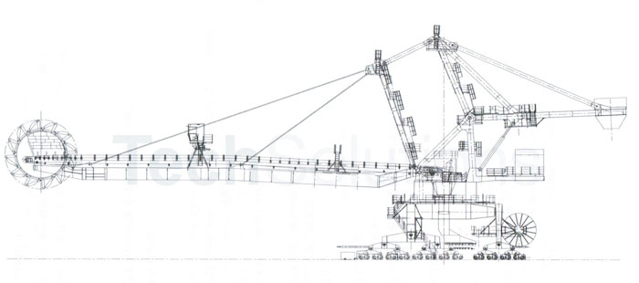 rocker type boom bucket wheel reclaimer