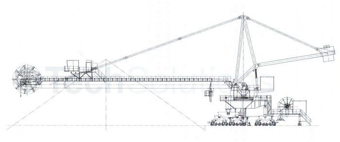 pylon type boom bucket wheel reclaimer