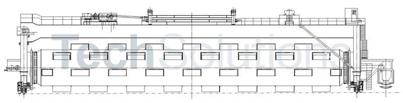 Drum type blending reclaimer AutoCAD drawing