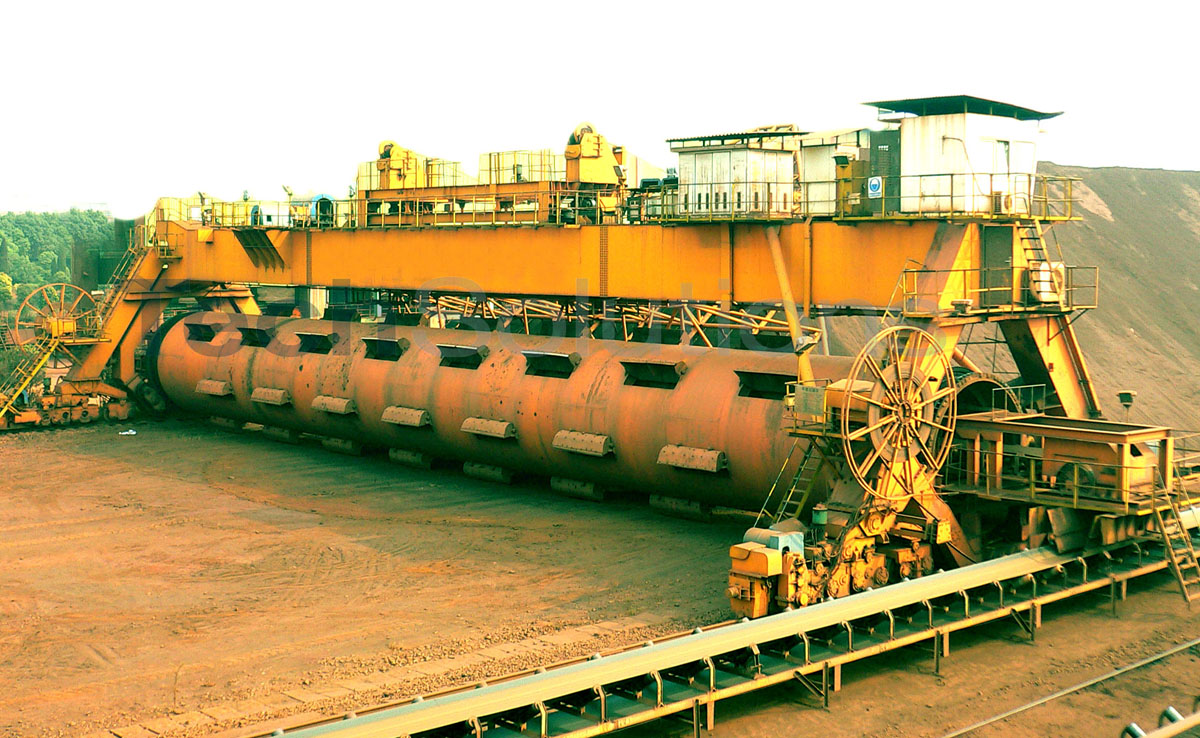 Barrel type Blending Reclaimer in Steel Mill Stockyard